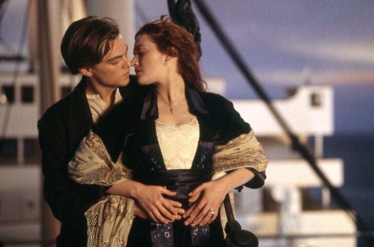 Leonardo DiCaprio and Kate Winslet in “Titanic.”
