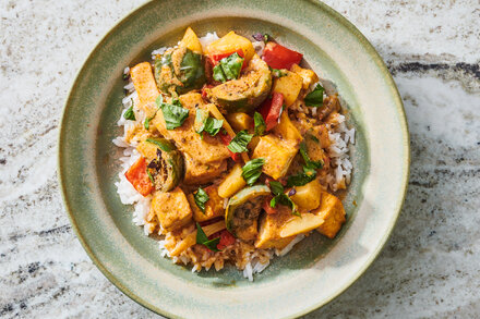 Pan-Fried Tofu With Red Curry Paste