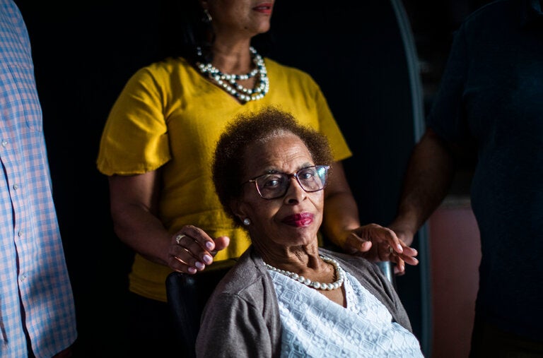 Jewell Thomas with her daughter, Angela Jemmott. Ms. Jemmott and her brothers pay $4,000 a month for home health aides who are not covered under Mrs. Thomas’s long-term care insurance policy.