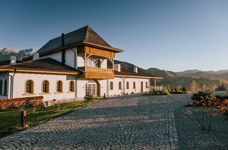 Matca, a hotel in Romania’s Transylvania region, offers a contemporary take on the area’s traditional architecture.