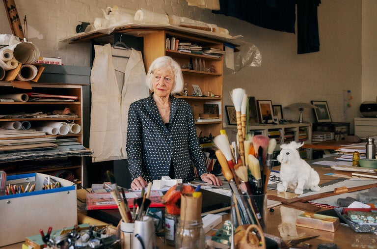 The visual artist Joan Jonas, photographed at her loft and studio in SoHo, New York, on Nov. 30, 2023.