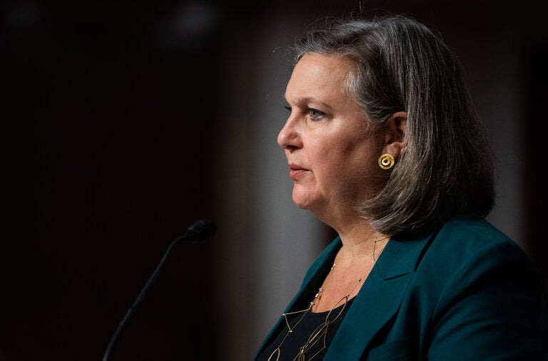 Victoria Nuland, the State Department’s under secretary for political affairs, testifying before the Senate Foreign Relations Committee in 2021.