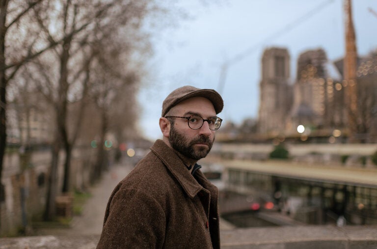 Hank Silver in Paris this month. The opportunity to work on a project like the renovation of Notre-Dame Cathedral comes “once in a millennium,” the carpenter said.