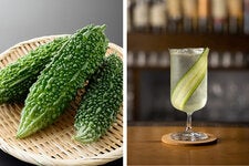 Bitter melon (left) is arguably the bitterest food in the world. The Bitter Melon Collins (right) served at COA, a Hong Kong cocktail bar, includes the white variety of the fruit.