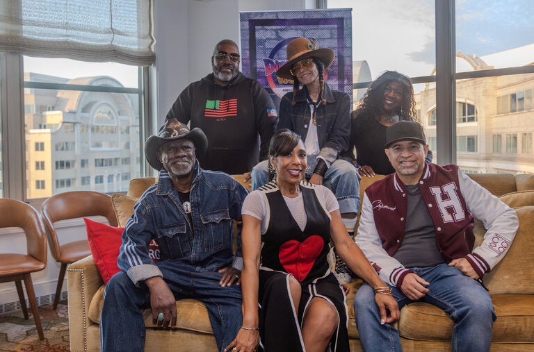 A tour of historically Black colleges and universities by the cast of “A Different World” includes, clockwise from top left, Kadeem Hardison, Cree Summer, Charnele Brown, Darryl M. Bell, Dawnn Lewis and Glynn Turman.