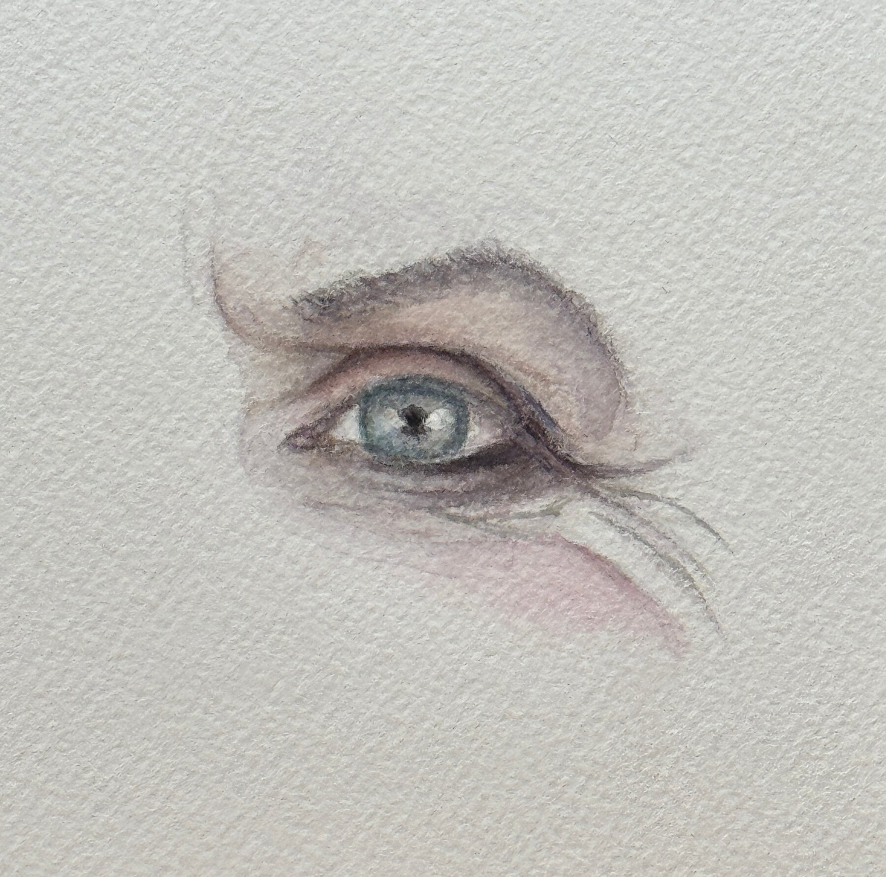 A watercolor of an eye.