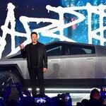 Tesla’s chief executive, Elon Musk, with the Cybertruck at a 2019 event in California.