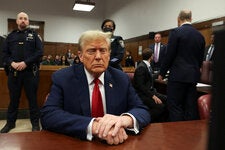 Former President Donald J. Trump in a Manhattan courtroom on Tuesday.