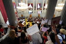 Opponents of a bill that would allow some teachers to be armed in schools filled the galleries of the Tennessee State House on Tuesday.