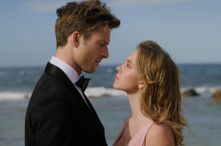 Glen Powell and Sydney Sweeney in “Anyone but You.” The film was initially an also-ran at the box office.