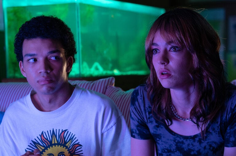 Justice Smith and Brigette Lundy-Paine in “I Saw the TV Glow.”