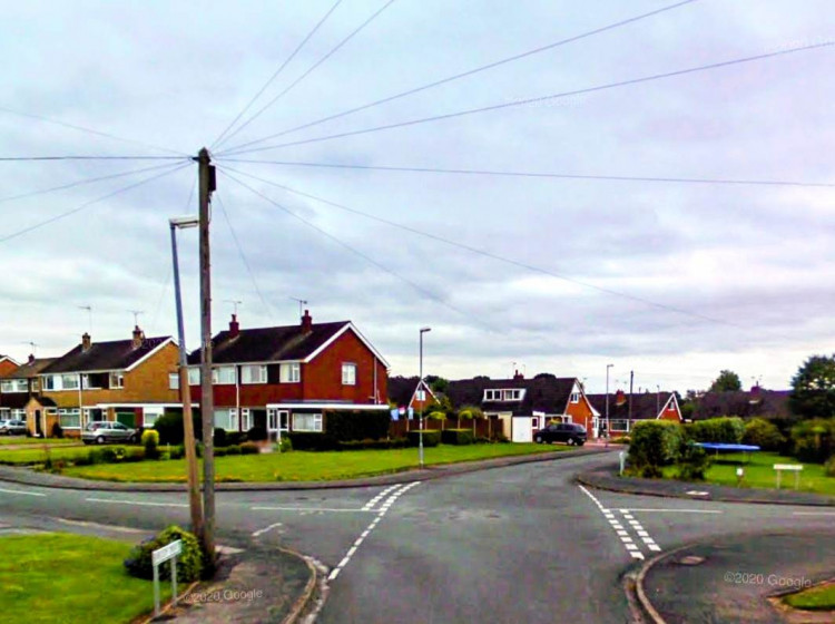 The incident on Shelley Drive, Wistaston, happened at 8:29am on Tuesday - November 8 (Google).