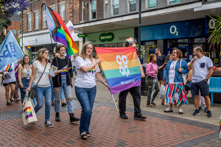 Co-op Funeralcare and the Co-op Member Pioneers attended Crewe Pride 2023 on Saturday 8 July (Peter Robinson).