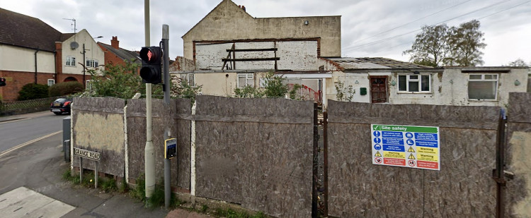 The partially-demolished site in Hugglescote, as it looked last year. Photo: Instantstreetview.com