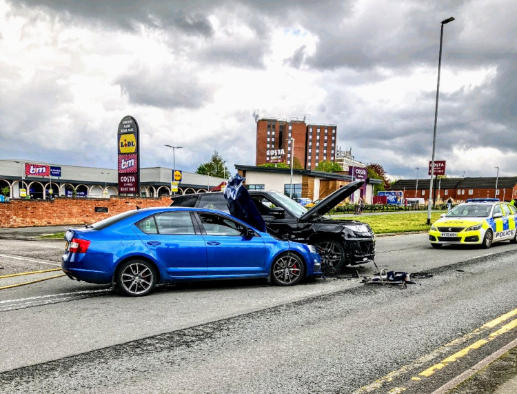 On Thursday 25 April, Cheshire Police received reports of an incident on Mill Street, at its junction with Dorothy Flude Retail Park (Photo: Richard Ball).