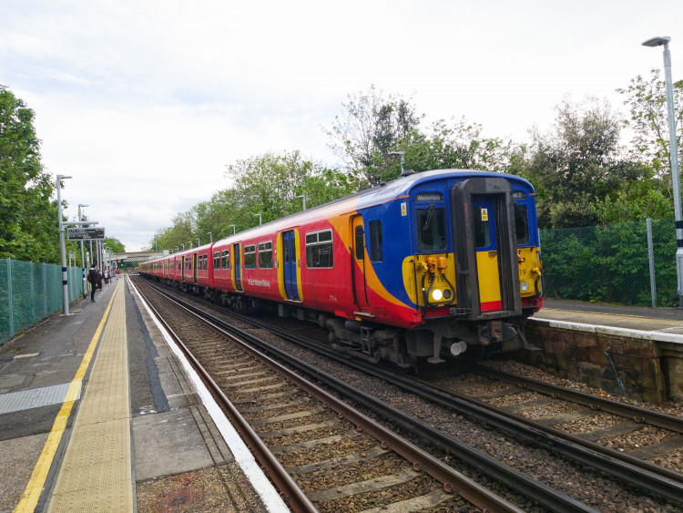A train arrives late at Strawberry Hill due to a trespass incident at Clapham Junction (Photo: Oliver Monk)