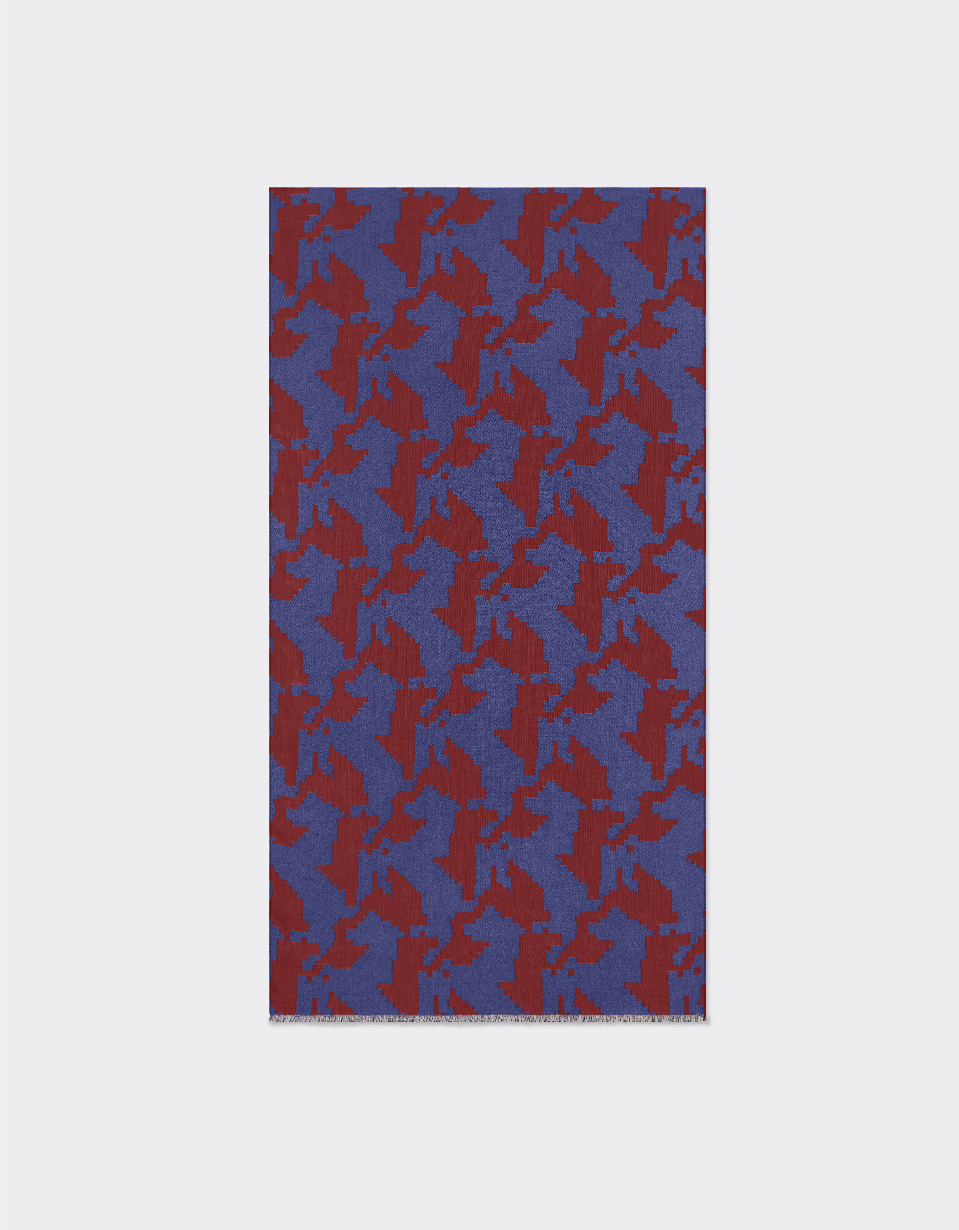 Ferrari Modal and viscose scarf with pixel Prancing Horse motif Peony 20330f