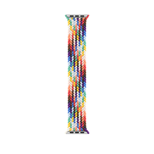Flätad sololoop i Pride Edition (regnbågsfärgad), vävda polyester- och silikontrådar, helt utan spänne