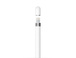 Apple Pencil with cap removed showing Lightning connector for recharging.