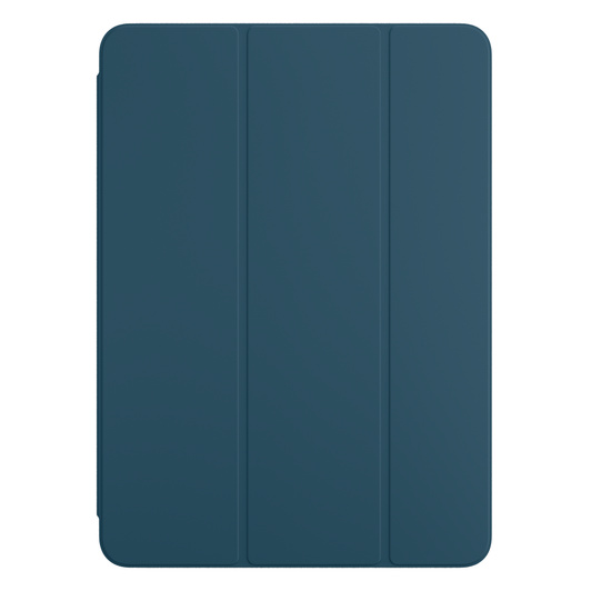 Etunäkymä laivaston­sinisestä Smart Foliosta iPad Prolle.