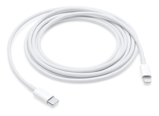 2-metre USB-C to Lightning cable connects a device with Lightning connector to a USB-C or Thunderbolt 3 (USB-C) enabled Mac, for syncing and charging.