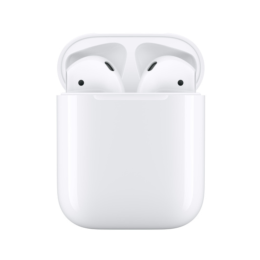 Front view of AirPods (2nd generation) in an open Charging Case. 