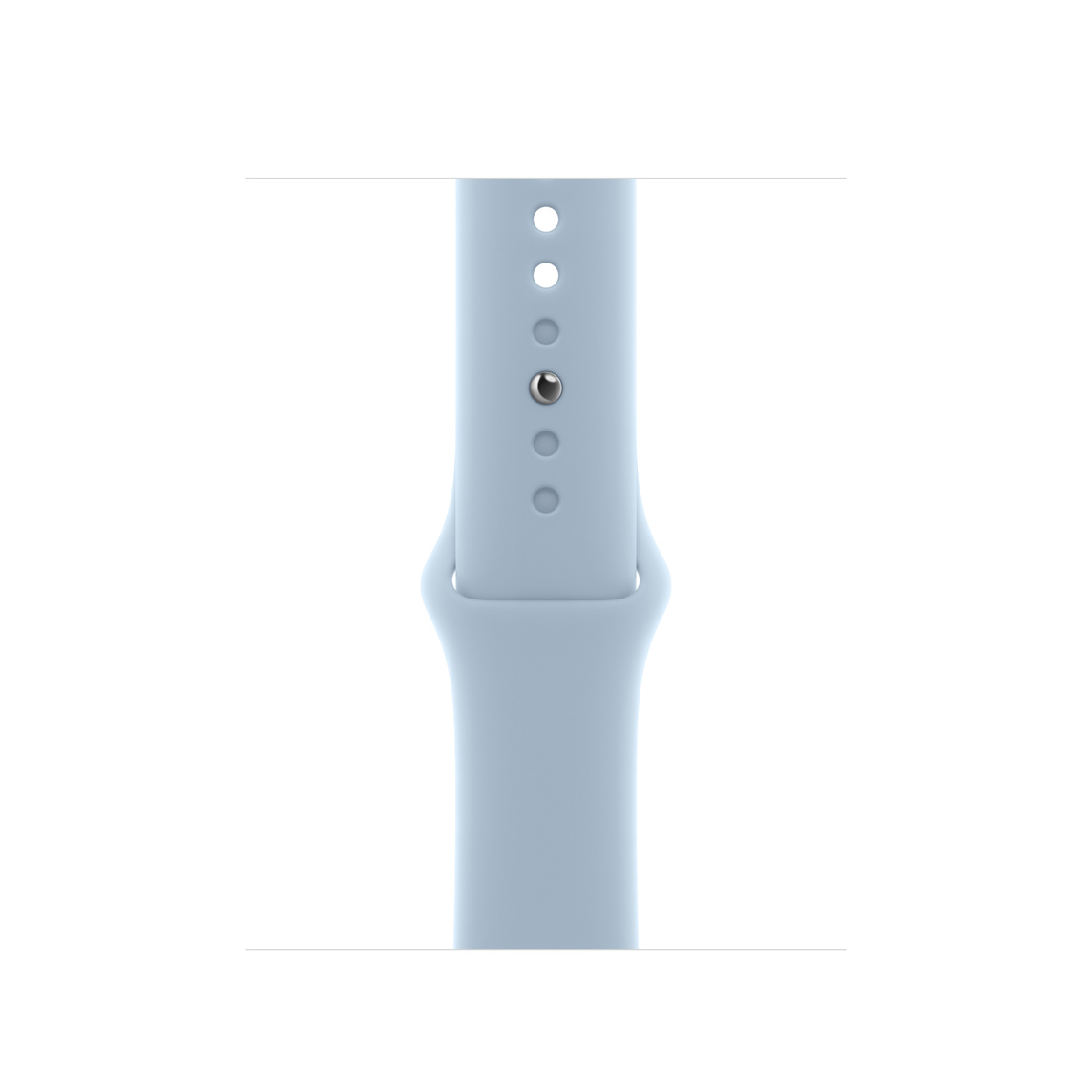 Bracelet Sport Bleu clair, fluoroélastomère lisse avec système de fermeture à clou et passant