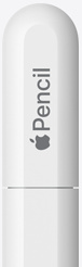 USB-C-s Apple Pencil, melynek kupakjára az Apple Pencil nevet gravírozták, ahol az Apple szót az Apple-logó jelképezi