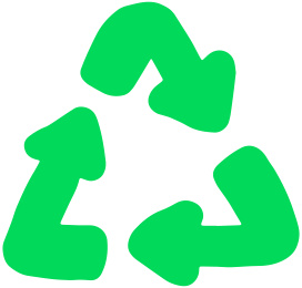 Grön återvinningslogotyp.