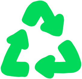 Un logo verde del riciclo.