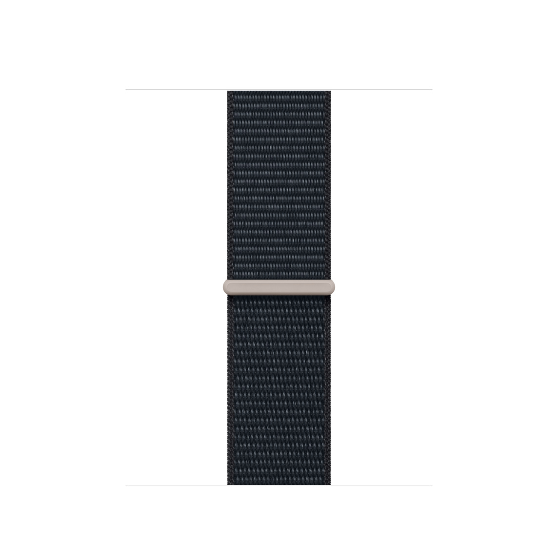 Midnight Sport Loop strap, dark blue woven nylon with light blue and brown stripes, hook-and-loop fastener