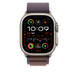 Indigo Alpine Loop showing Apple Watch with 49mm case, side button and digital crown