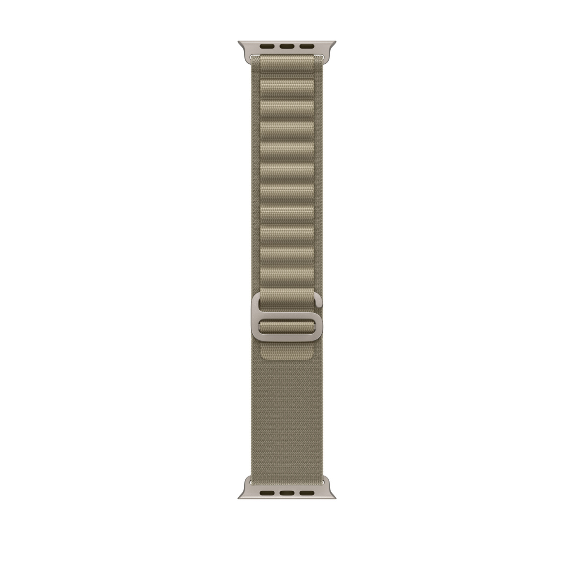 Olive Alpine Loop band, two-layer woven textile with loops and titanium G-hook closure