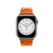 Orange Kilim Single Tour strap, showing Apple Watch face.