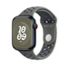 Cargo Khaki (dark green) Nike Sport Band showing inside of pin-and-tuck closure, for a comfortable fit next to your skin.