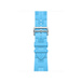 Bleu Céleste (blue) Single Tour band, woven textile with silver stainless steel buckle