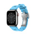 Bleu Céleste (blue) Single Tour band, showing Apple Watch face and digital crown