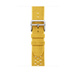 Jaune de Naples (yellow) Tricot Single Tour band, woven textile with silver stainless steel buckle.