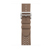 Beige de Weimar (brown) Tricot Single Tour band, woven textile with silver stainless steel buckle.