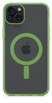 The Otterbox Lumen Series with Apple MagSafe ring encasing iPhone 15 in black.