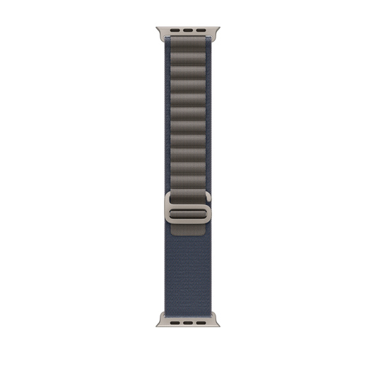 Blue Alpine Loop strap, two-layer woven textile with loops and titanium G-hook closure