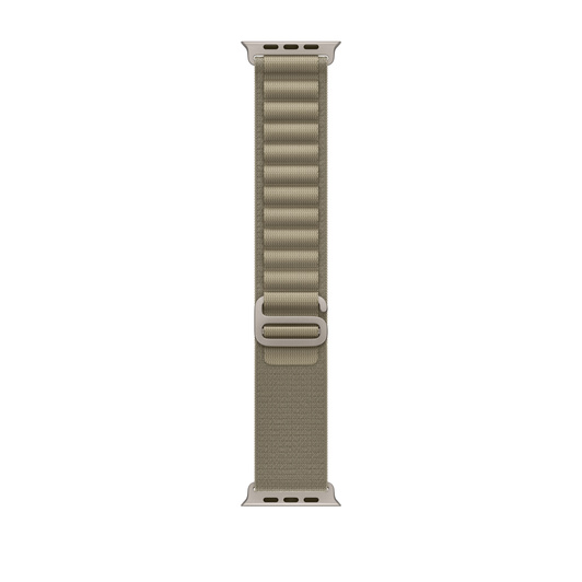 橄欖色登峰手環錶帶，雙層織製物料上設有扣環及鈦金屬 G 形錶扣