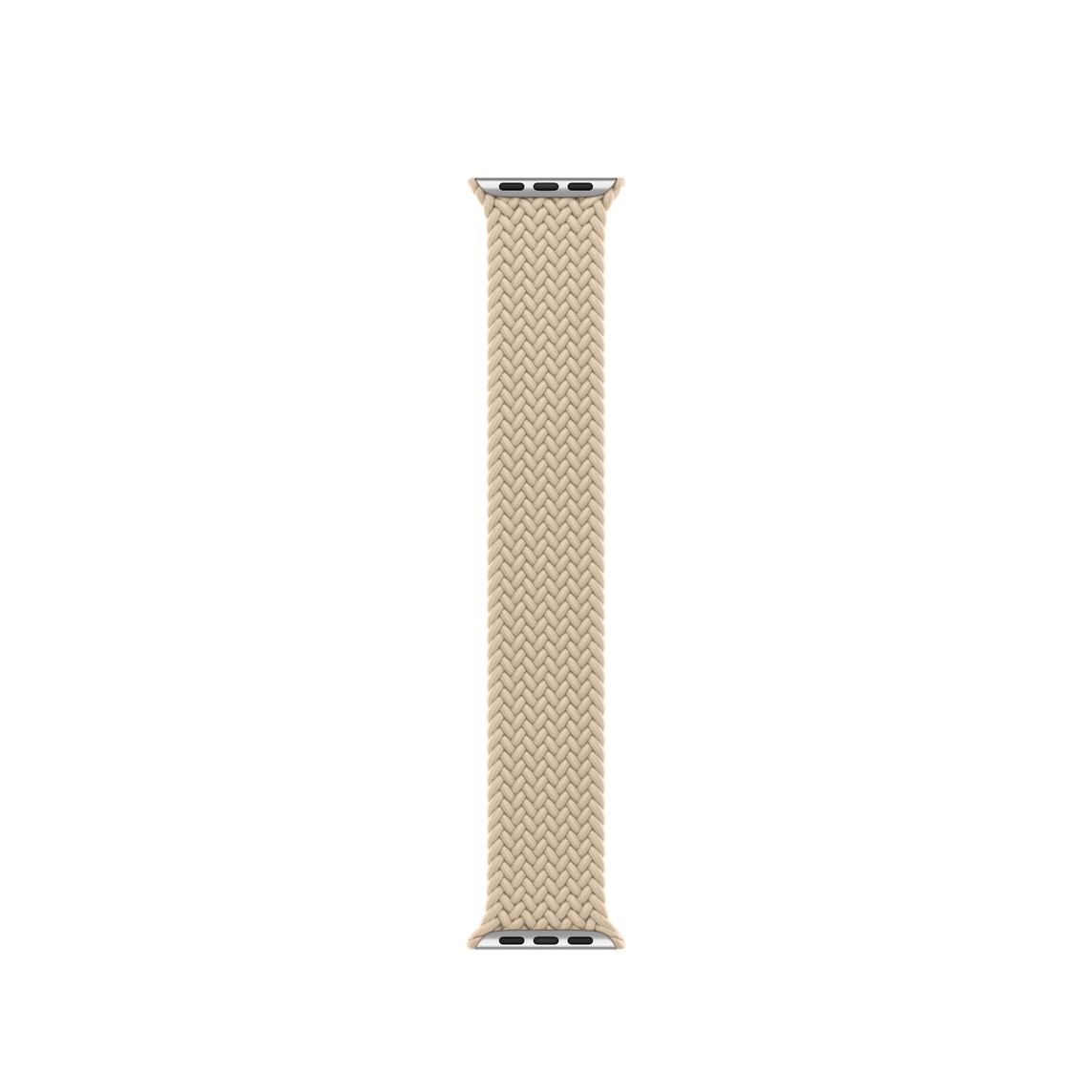 Beige Braided Solo Loop strap, woven polyester and silicone threads with no clasps or buckles