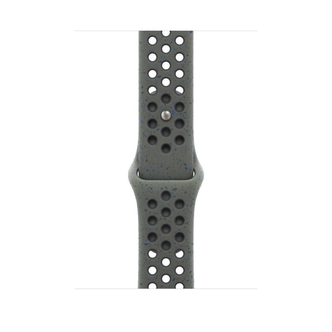 Cargo Khaki (dark green) Nike Sport Band, smooth fluoroelastomer with perforations for breathability and pin-and-tuck closure