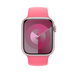 Pink Solo Loop showing Apple Watch with 45mm case and digital crown.