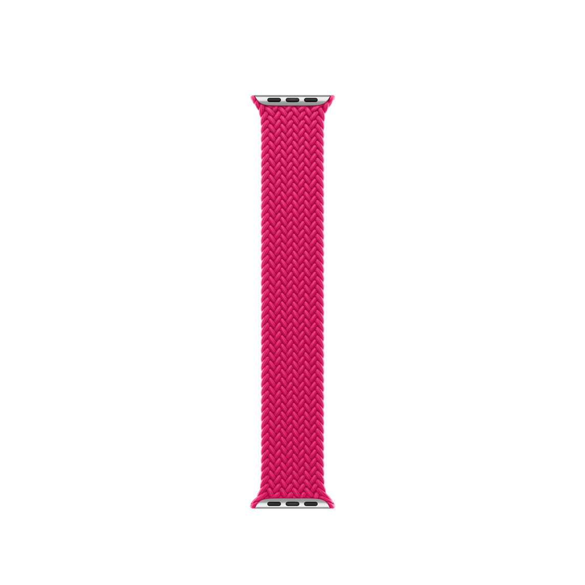 Raspberry Braided Solo Loop band, woven polyester and silicone threads with no clasps or buckles