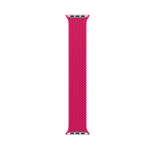 覆盆莓色編織單圈錶環，展示聚酯纖維織紋材質與矽膠線，沒有錶扣或扣環。