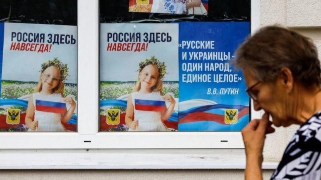 Propaganda in Kherson, occupied by Russian forces