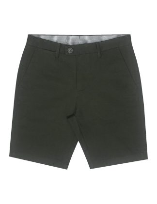 Printed Dark Green Cotton Stretch Slim Fit Shorts- CS1C10.7