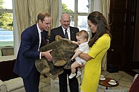 Visiting Australia with her son, Prince George (16 April 2014)